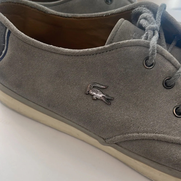 Lacoste Mens Gray Suede Lace Up Dress Sneakers Size 13 - Picture 4 of 16